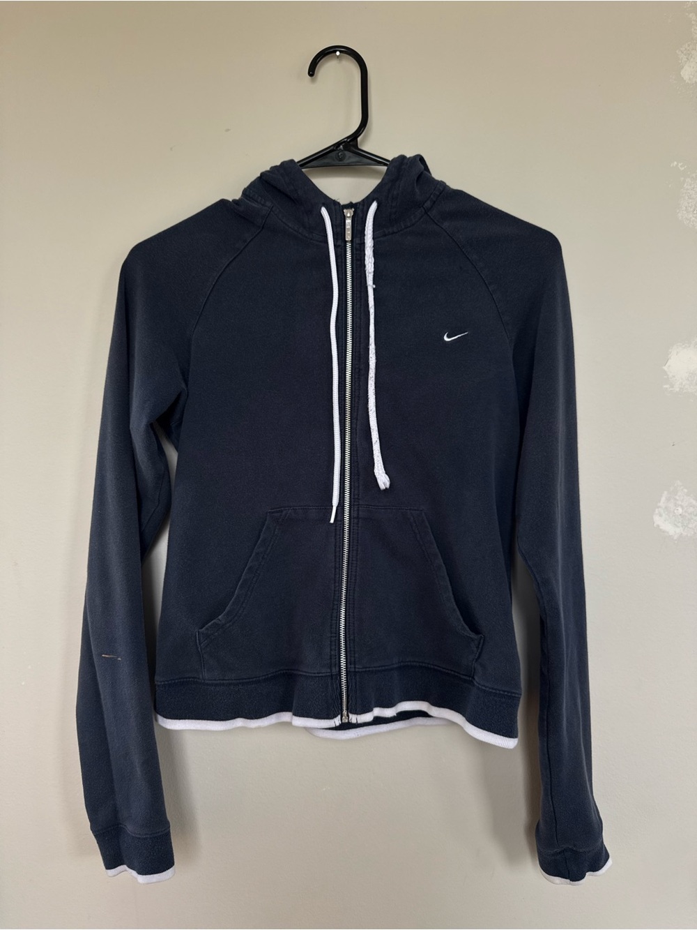 Vintage Nike Charcoal Gray Full Zip Hoodie Sweatshirt Tagged Medium (Fits Small)